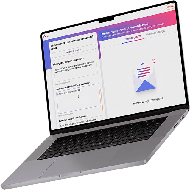 Plataforma com IA em um notebook