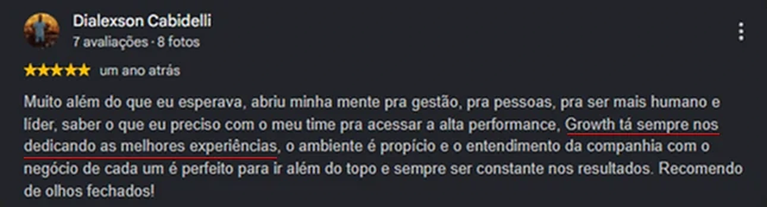 Depoimento de Dialexson Cabidelli sobre a Arena de Crescimento